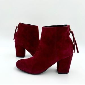 Steve Madden Suede Burgundy Booties